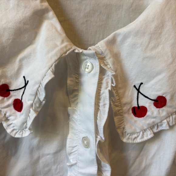 Anthropologie-Maeve White Blouse with Cherry Details - Picture 4 of 8